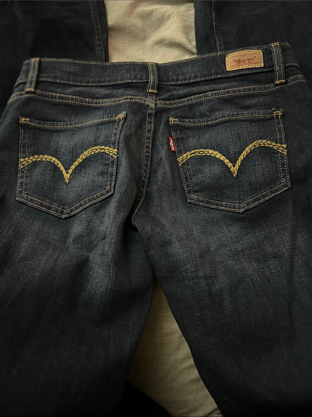 Levi's Dark Blue Jeans with Yellow Stitching